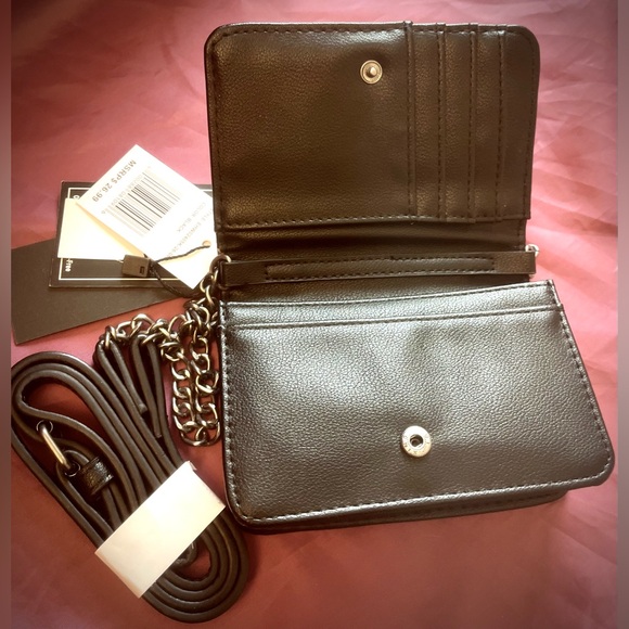 Ed Hardy Black Vegan Leather Wallet Crossbody Bag - Picture 7 of 7